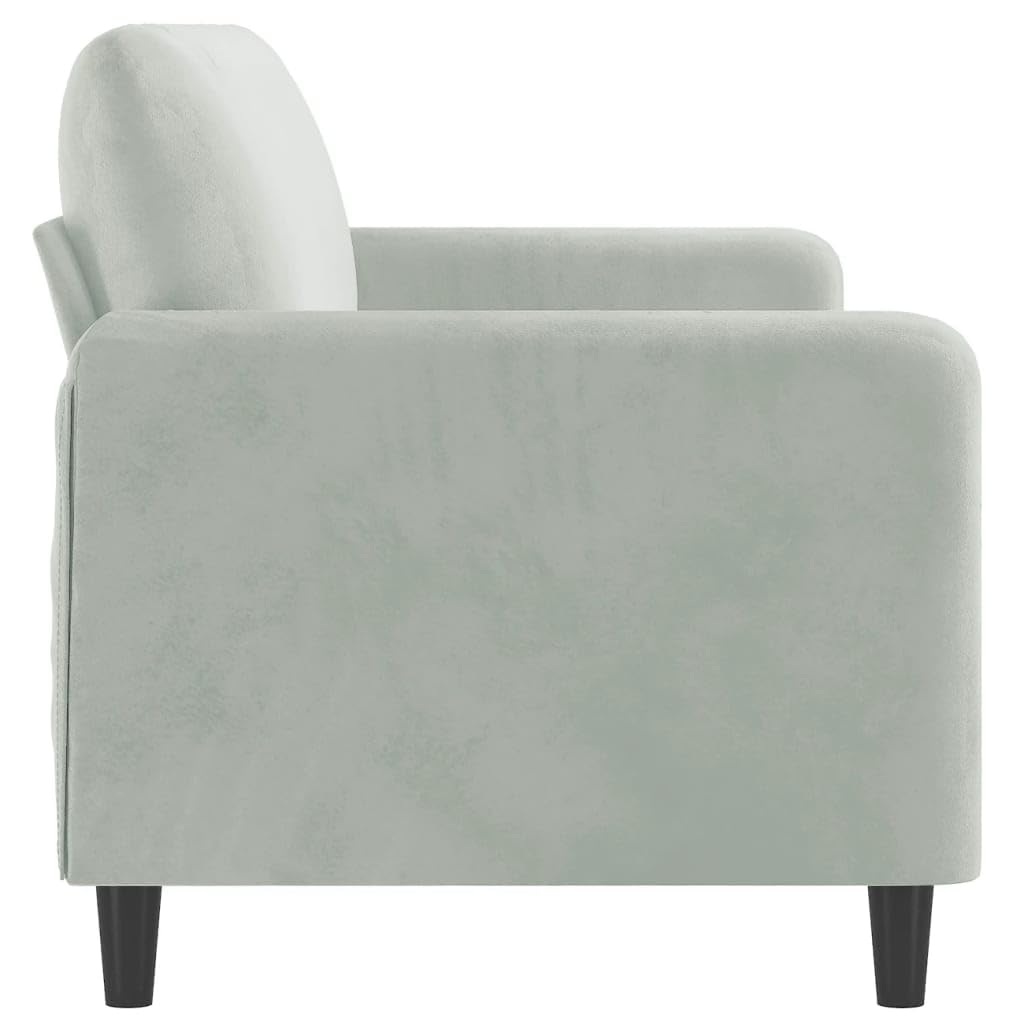 Light Gray Velvet 3-Seater Sofa E8331