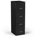Black 4-Drawer Lockable File Cabinet F754