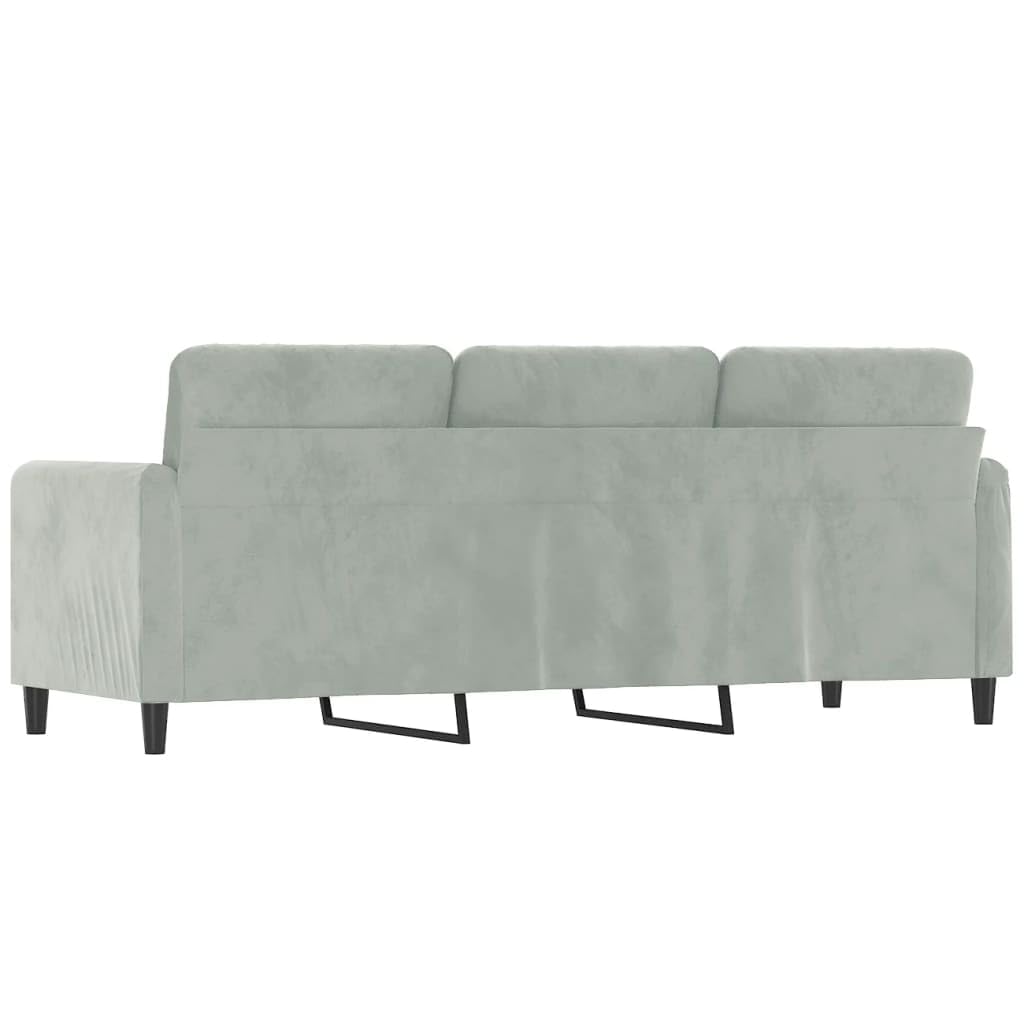 Light Gray Velvet 3-Seater Sofa E8331