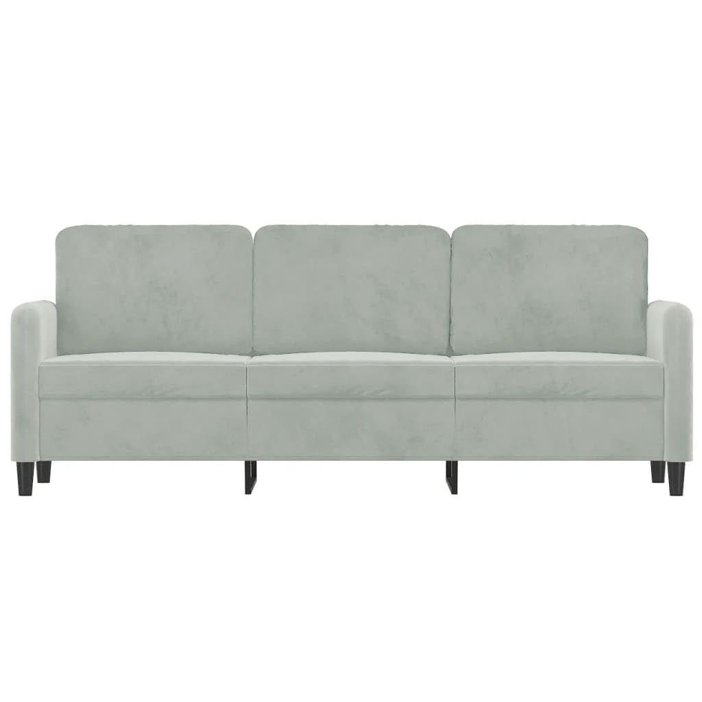 Light Gray Velvet 3-Seater Sofa E8331