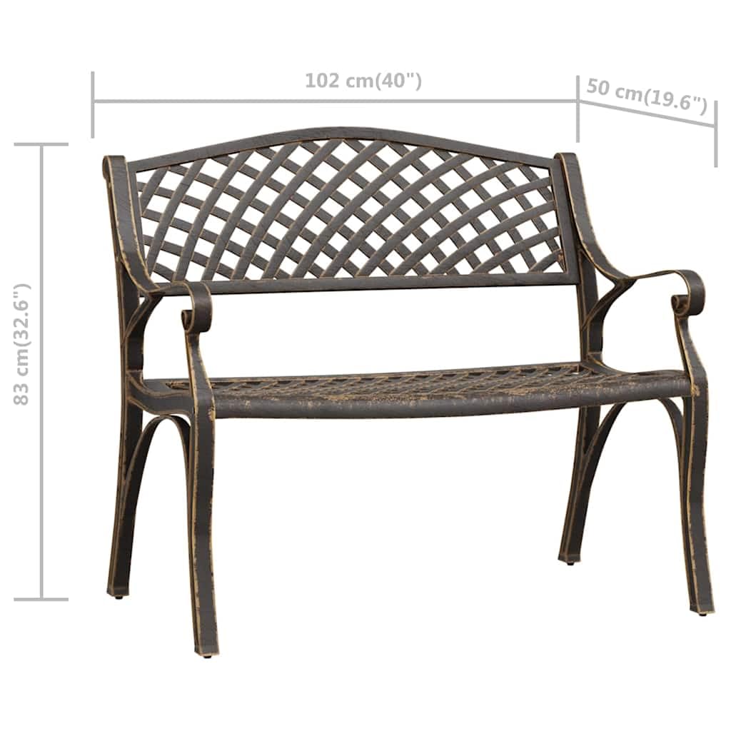 Cast Aluminum Patio Bench with Backrest H666157