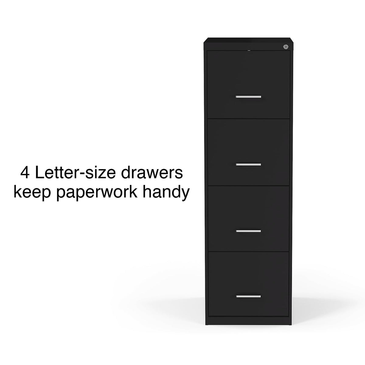 Black 4-Drawer Lockable File Cabinet F754