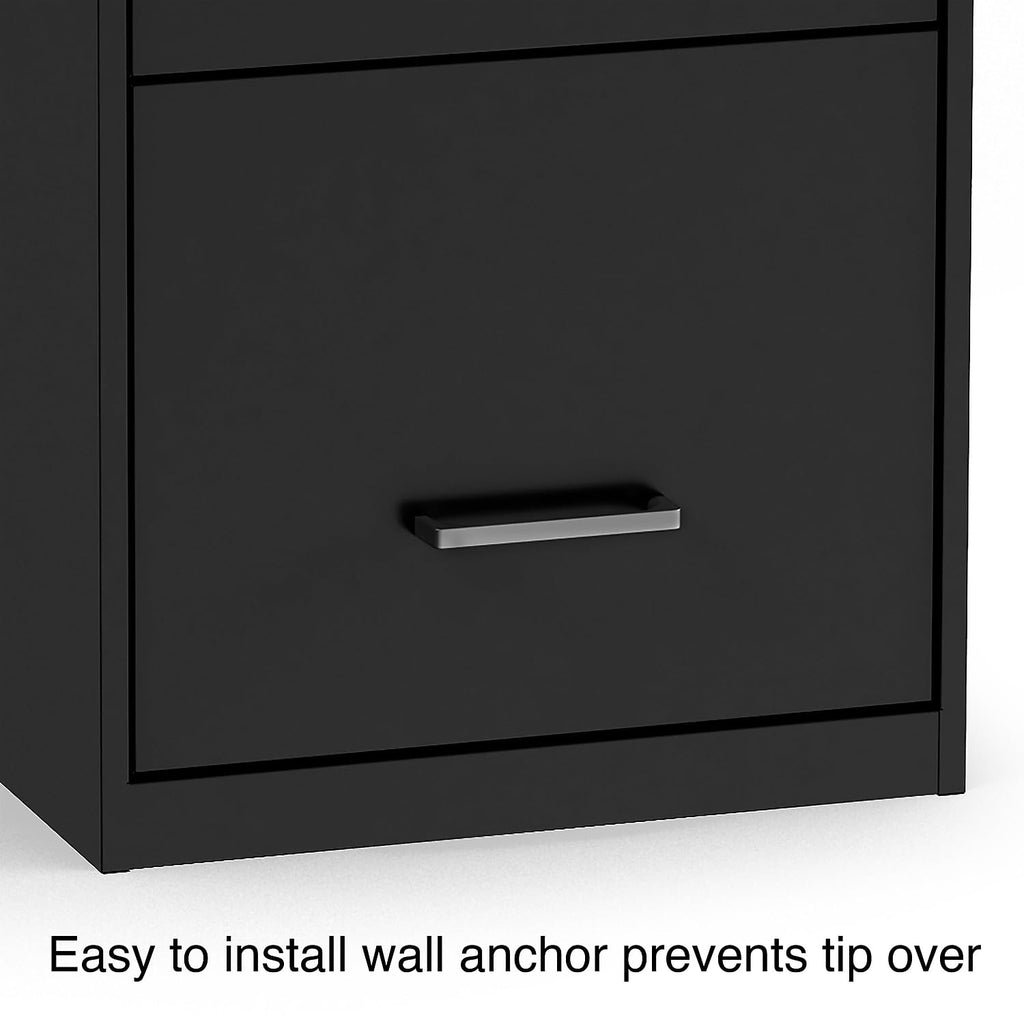 Black 4-Drawer Lockable File Cabinet F754