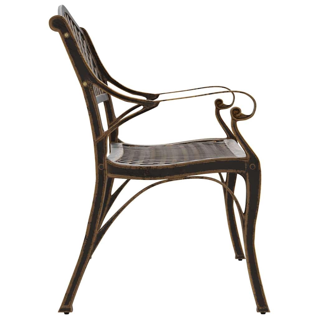 Cast Aluminum Patio Bench with Backrest H666157