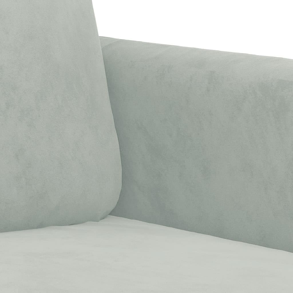 Light Gray Velvet 3-Seater Sofa E8331