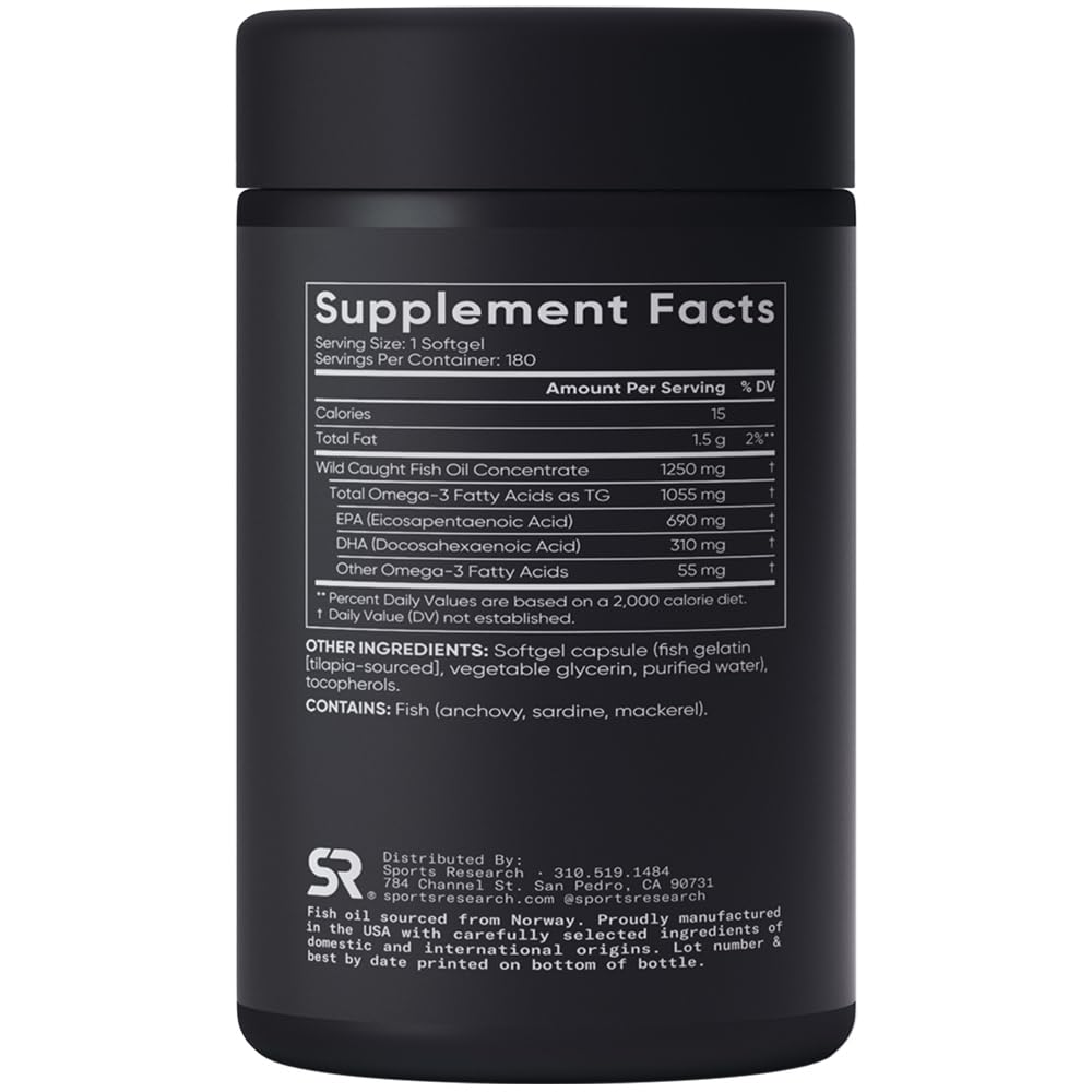 Omega-3 Fish Oil 180 Softgels F432