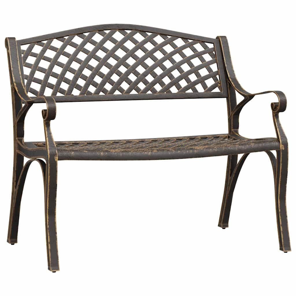 Cast Aluminum Patio Bench with Backrest H666157