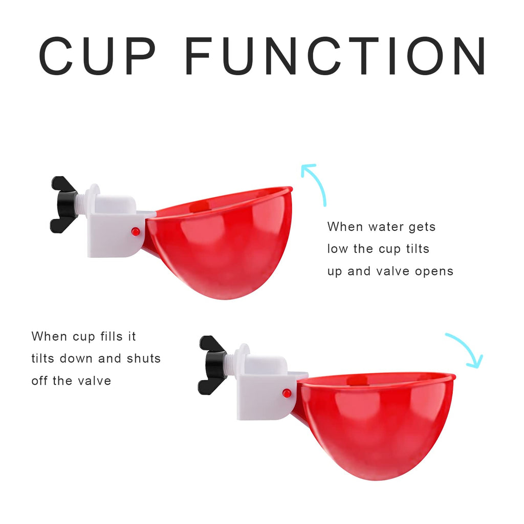 8 Packs Chicken Waterer Cups with Mounting Hole Opener T768