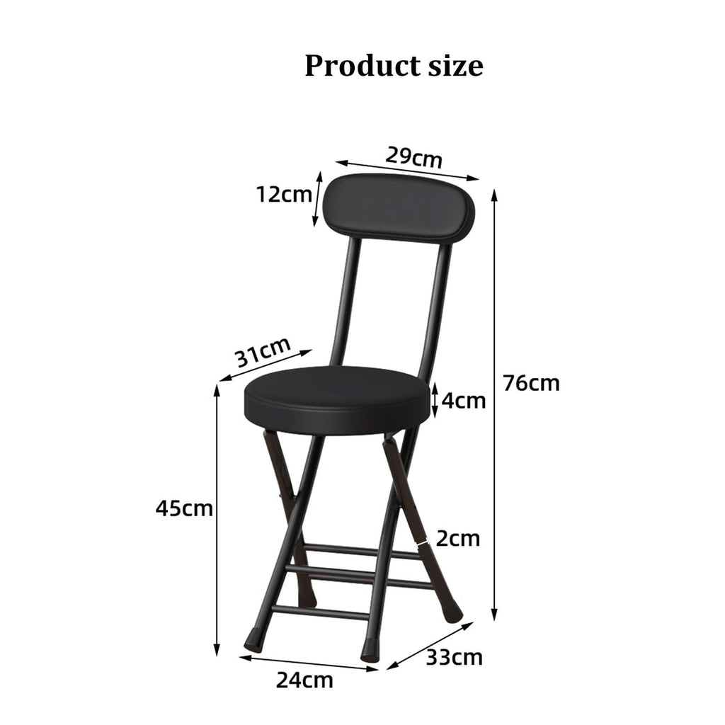 Black Folding Chairs with Cushion 2 Pack L2543