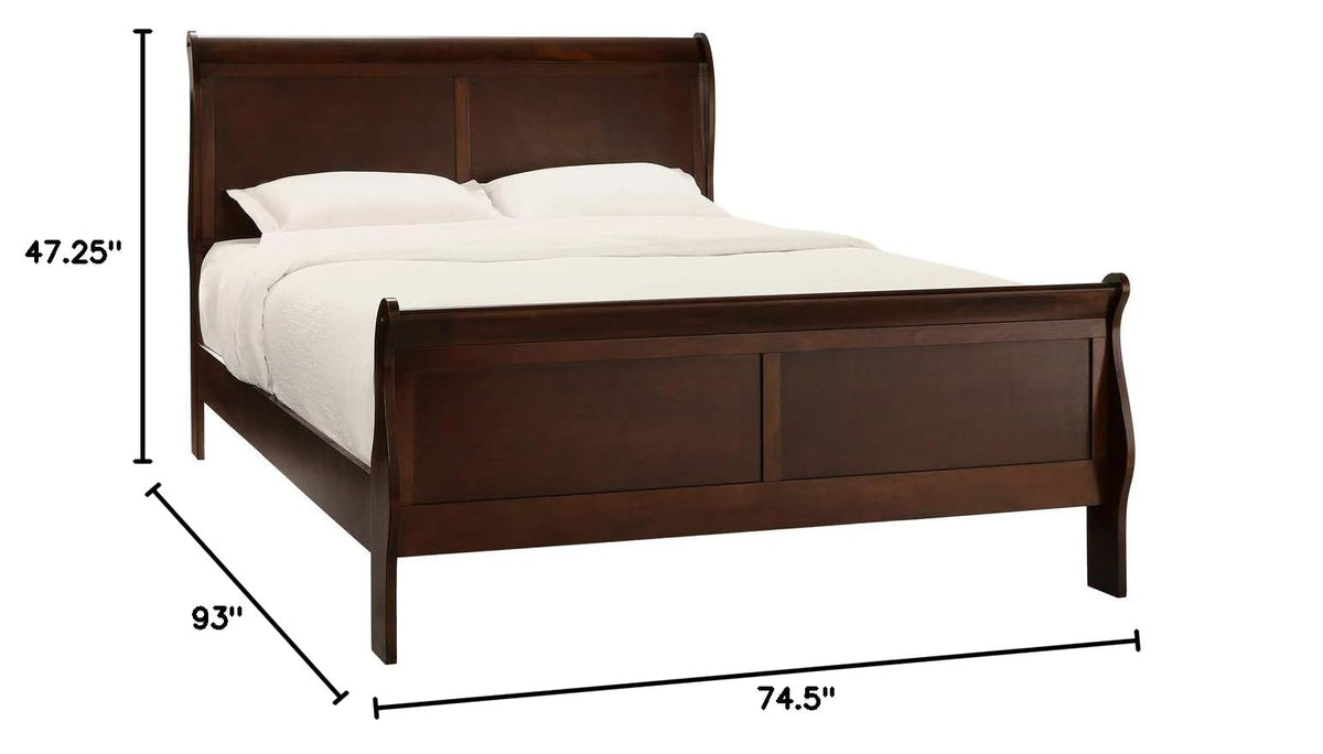 Cal King Cherry Sleigh Panel Bed L446041