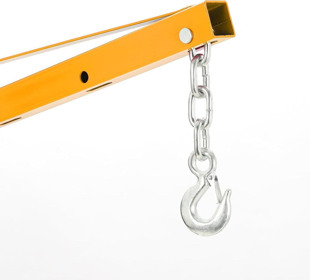 Hydraulic Hitch Mounted Pickup Truck Crane, 1000 Lbs Capacity, 360° Swivel, Yellow F84820