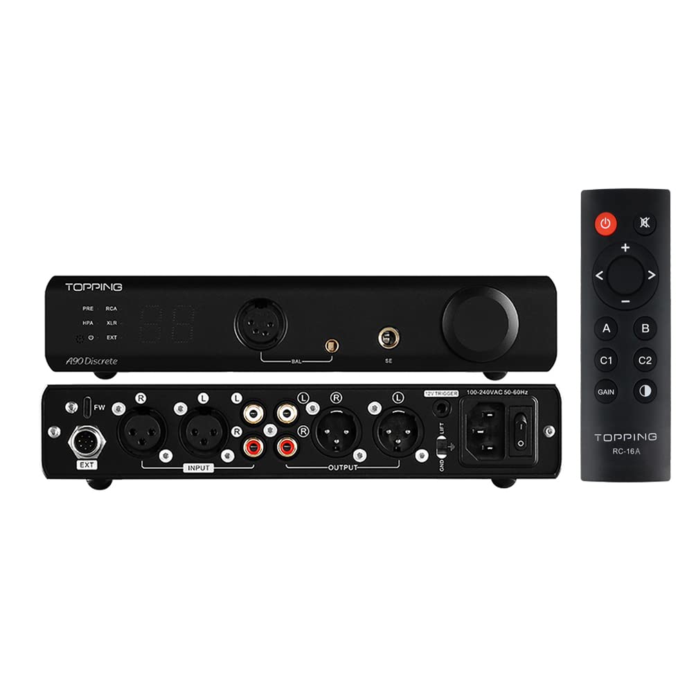 Balanced Headphone Amplifier Desktop Headphone Amp Preamp with Remote Control Black Q83473