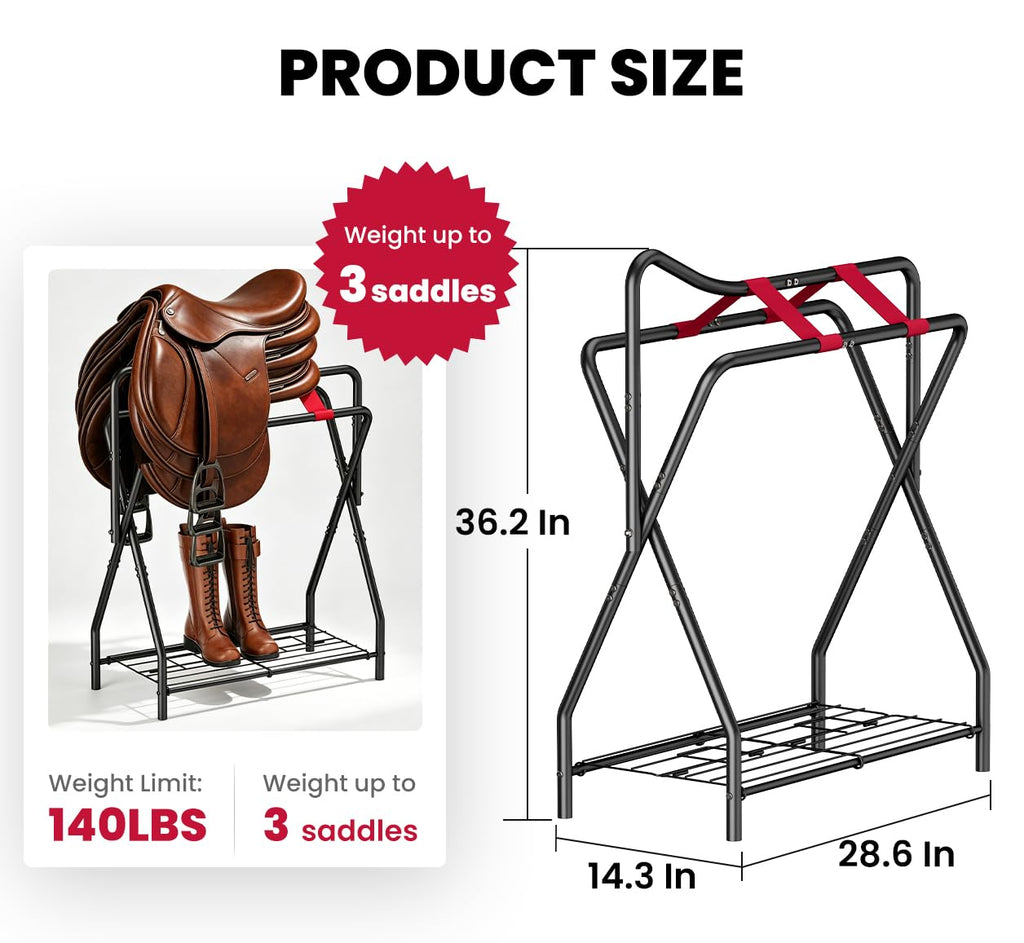 Portable Folding Saddle Rack with Storage A185864