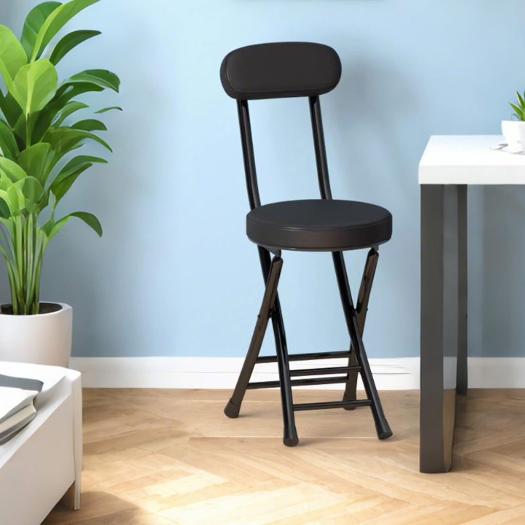 Black Folding Chairs with Cushion 2 Pack L2543