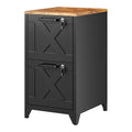 Black 2 Drawer Steel File Cabinet with Lock J354