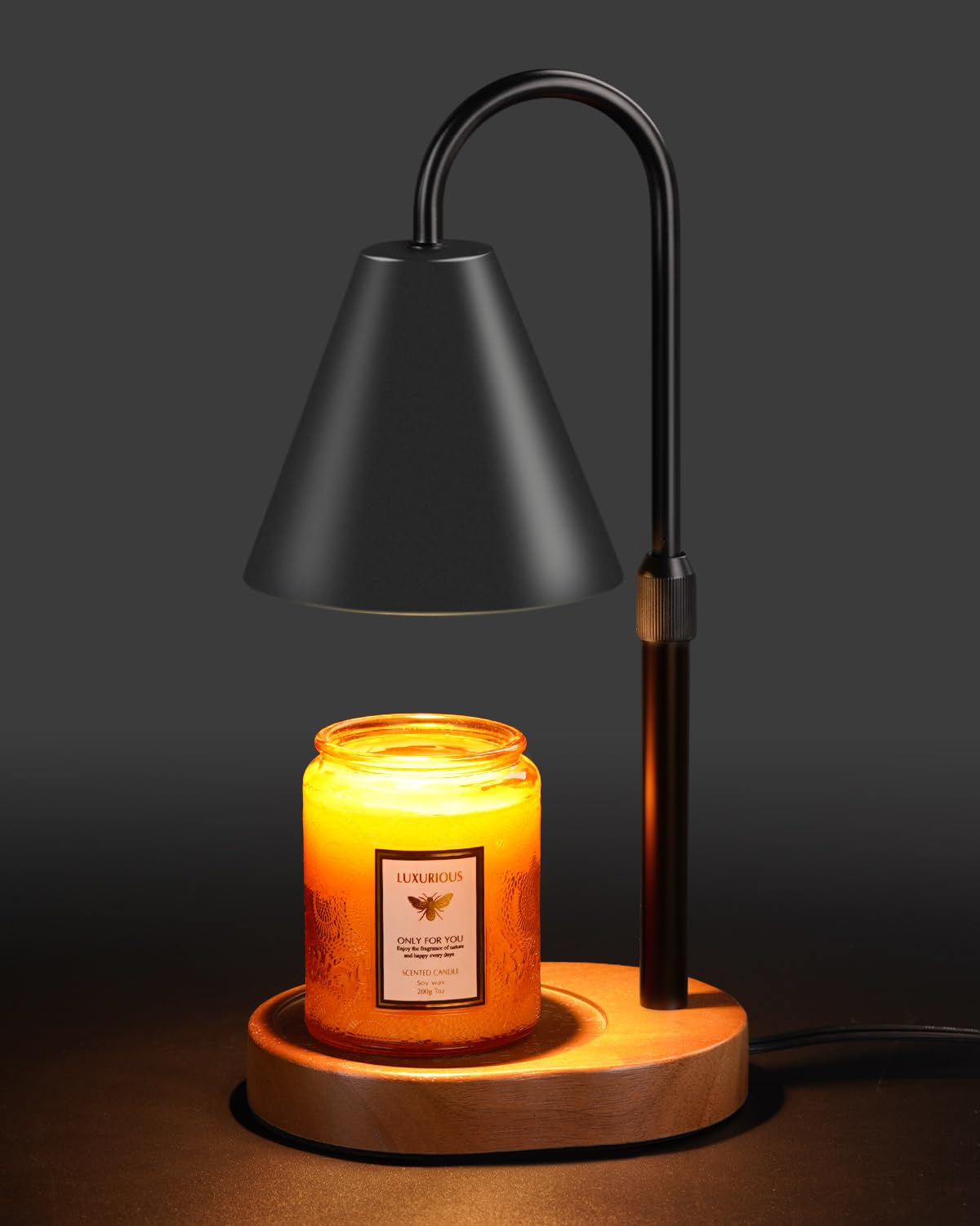 Black Dimmable Candle Warmer Lamp with Timer G73725