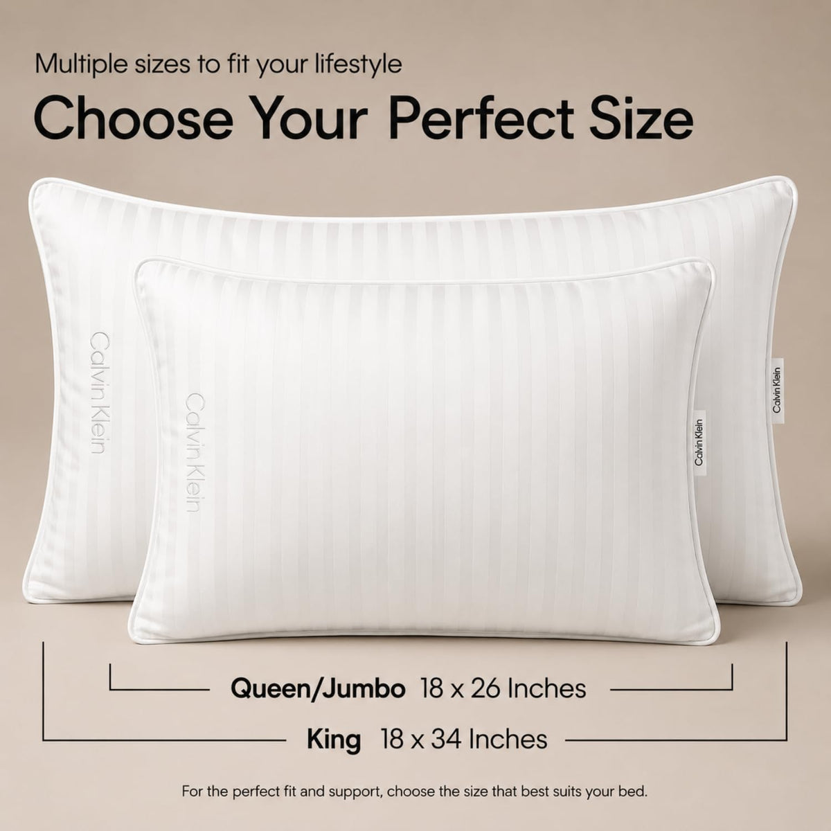 King Size Set of 2 Medium Soft Bed Pillows L30612
