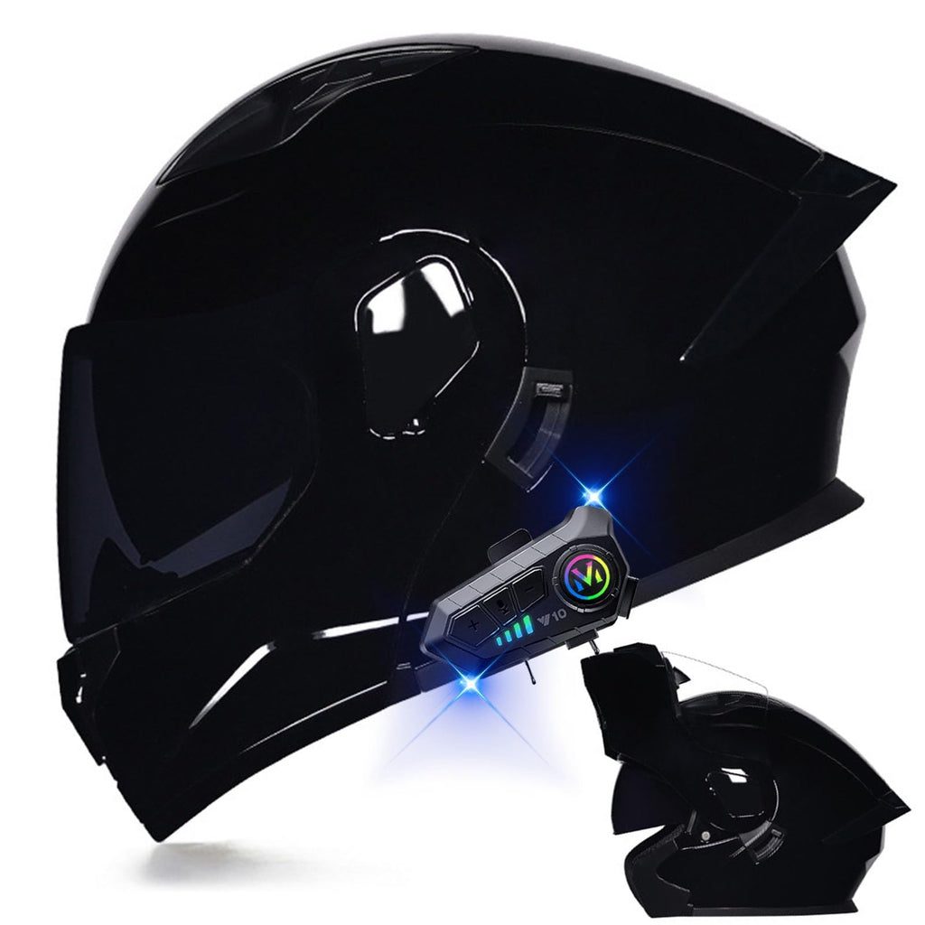 Modular Bluetooth Motorcycle Helmet DOT Approved Dual Visor Flip up L237793