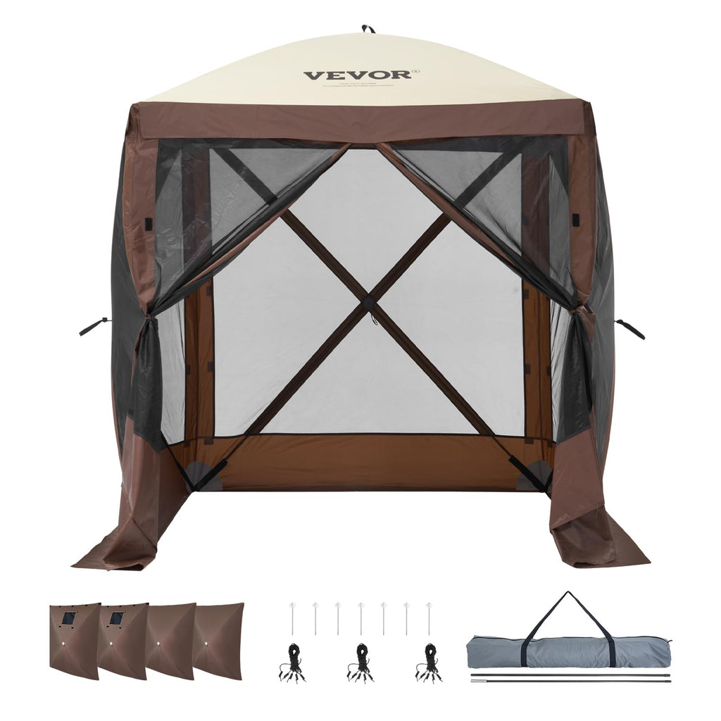 6 x 6 ft Pop Up Gazebo Tent with Mosquito Netting and Privacy Panels S8610