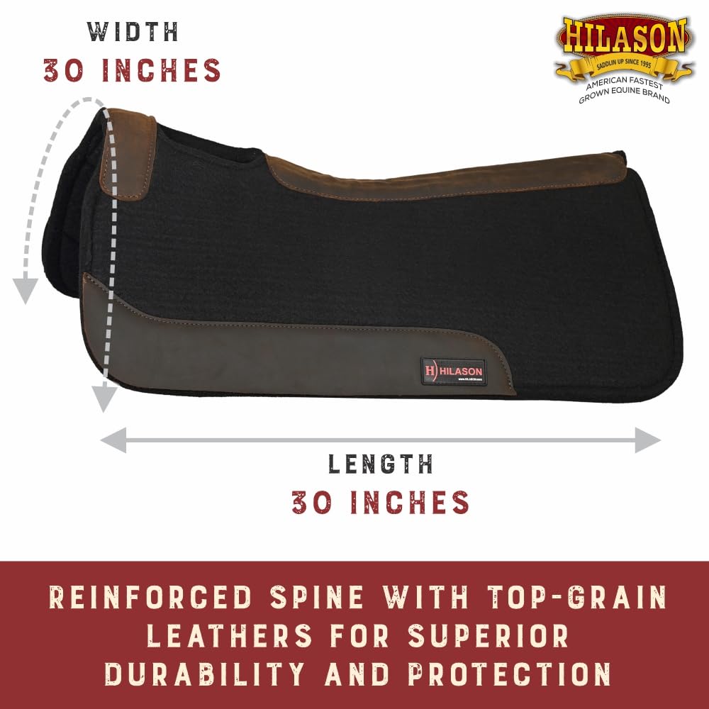 Western Wool Felt Horse Saddle Pad Black 32x30 P590934