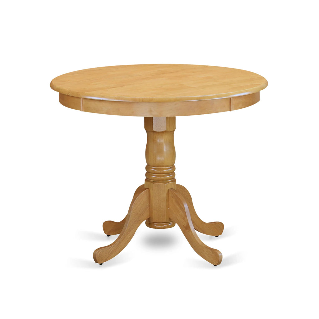 5 Piece Oak Dining Table Set with 4 Blue Faux Leather Chairs V713