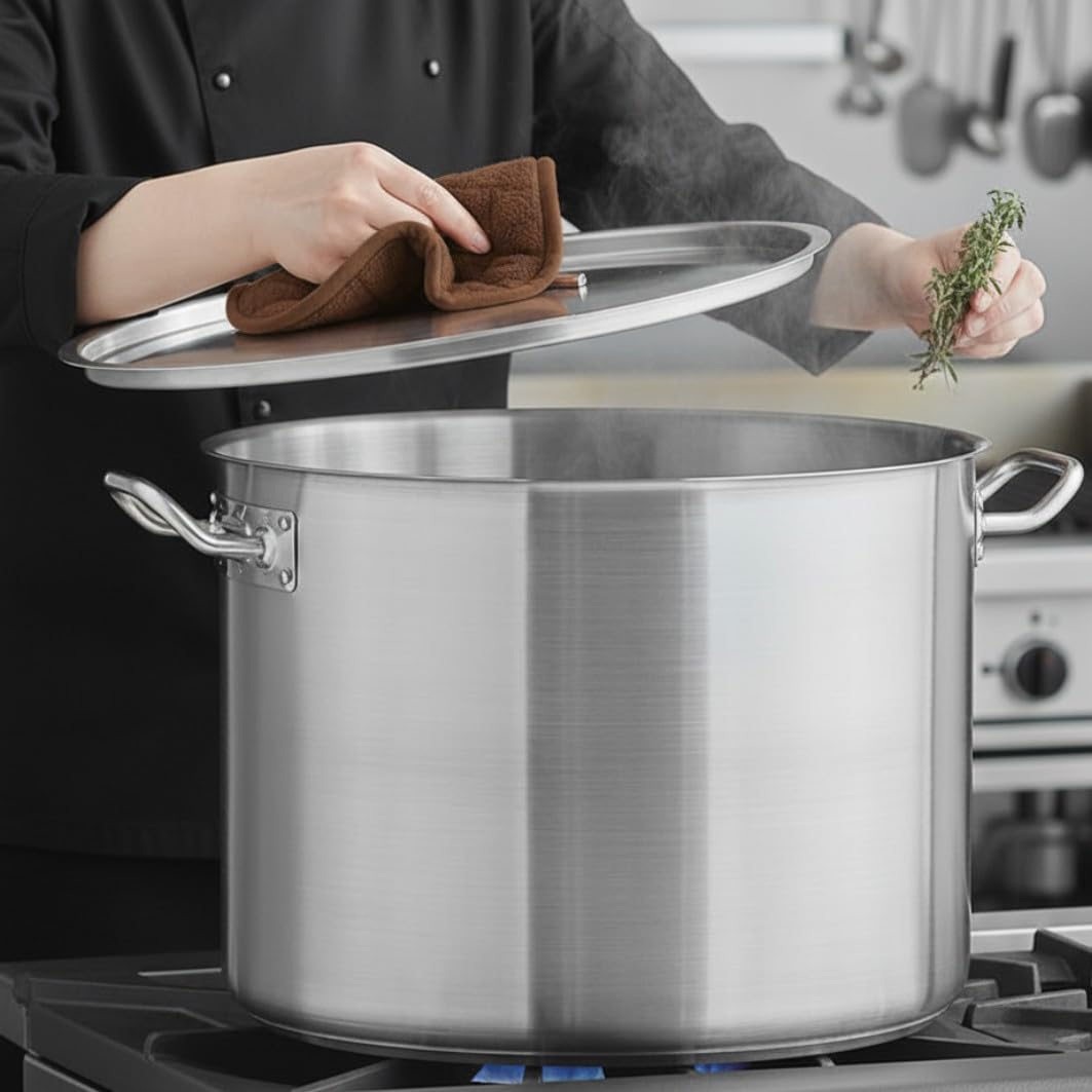 40 qt. Stainless Steel Stock Pot with Lid Y834627