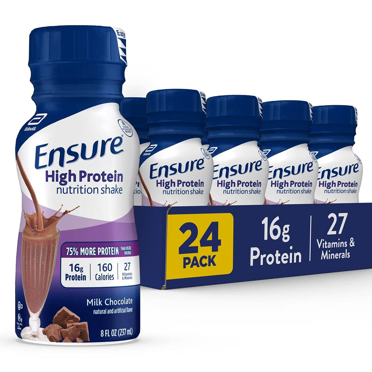 High Protein Nutritional Shake 16g Protein Milk Chocolate 8 fl oz 24 Count S8909