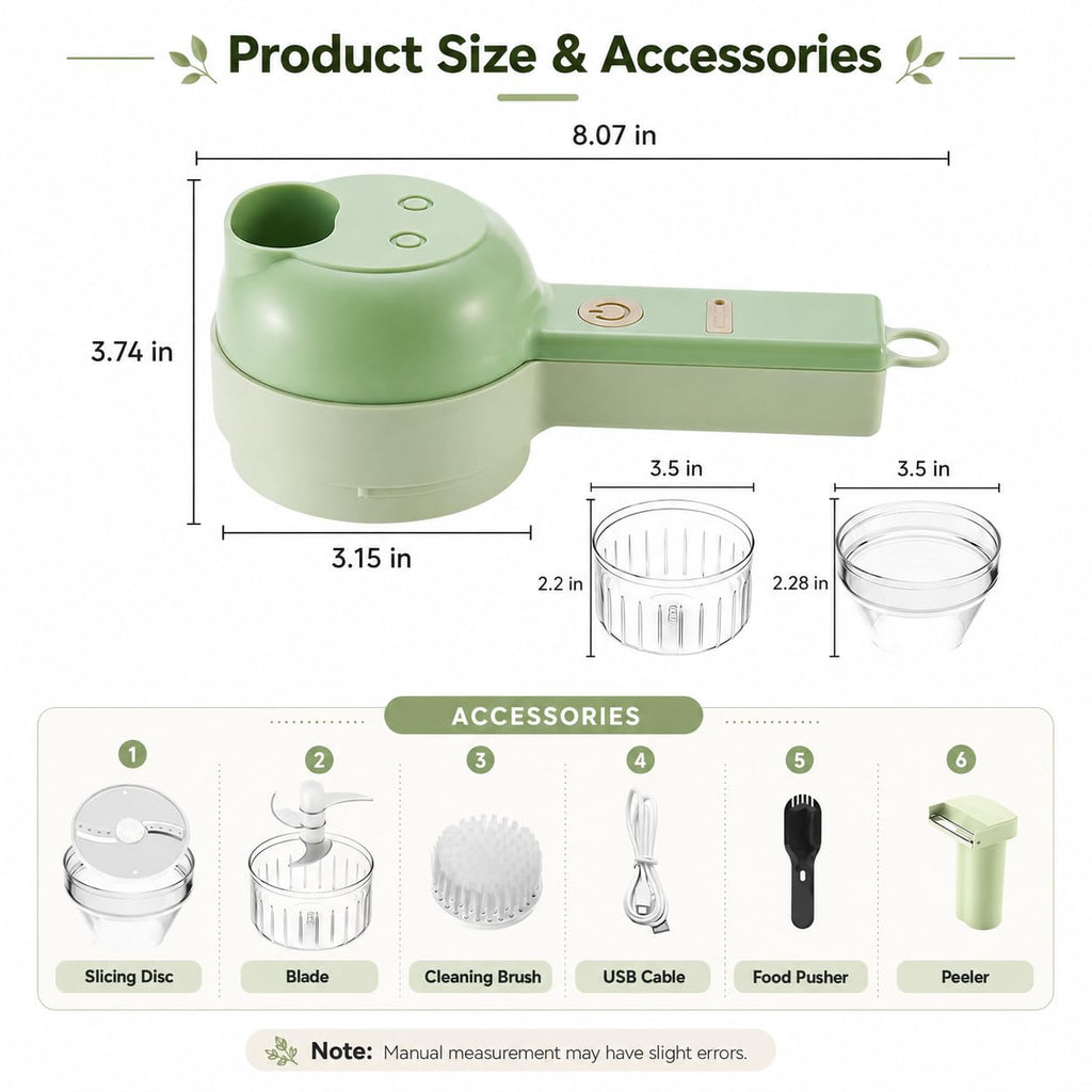 4 in 1 Handheld Electric Vegetable Cutter D627