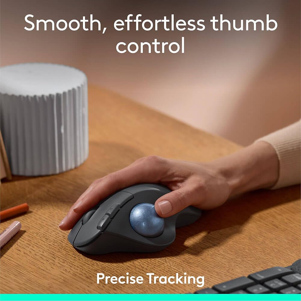 Wireless Ergonomic Trackball Mouse Black Z731409