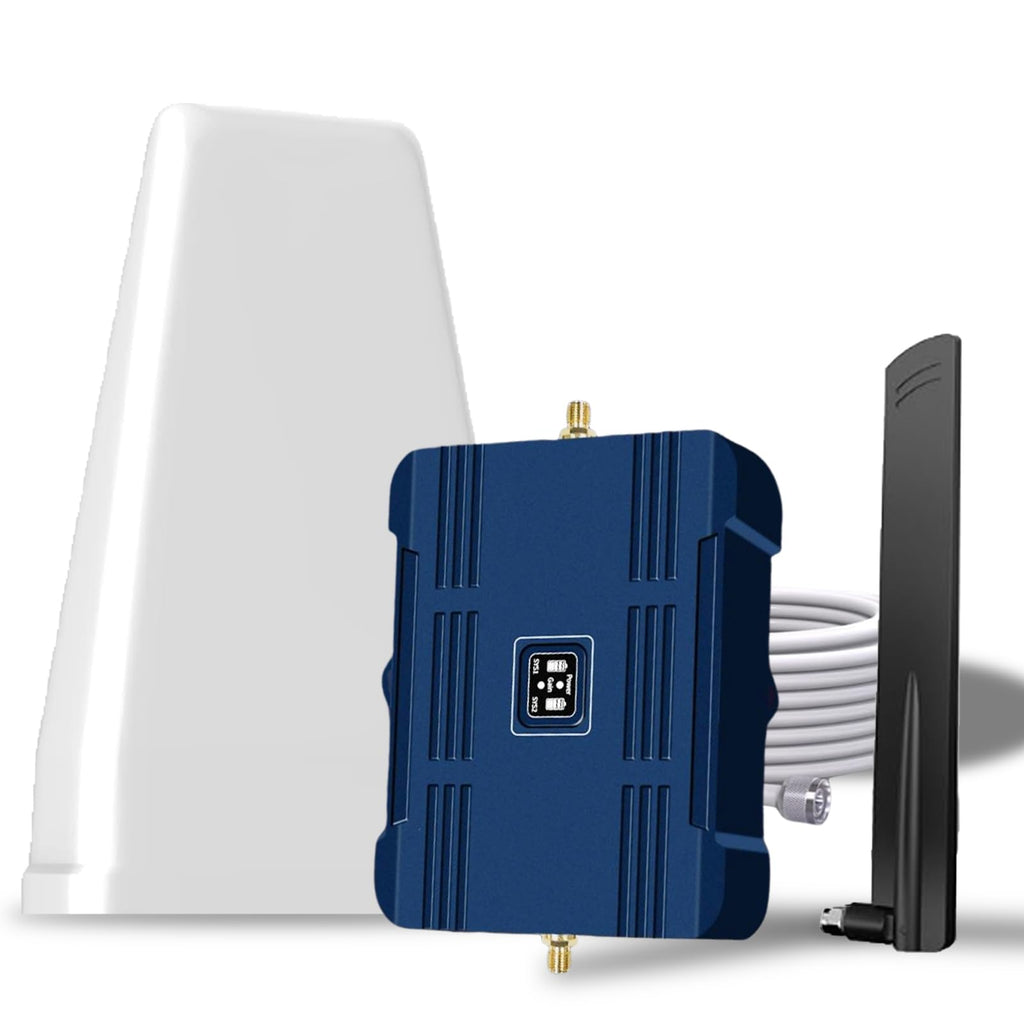 Cell Phone Signal Booster for Home Up to 7,000 sq ft Band 5/12/13/17 Light Blue W64191