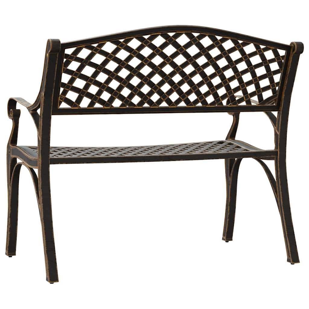 Cast Aluminum Patio Bench with Backrest H666157