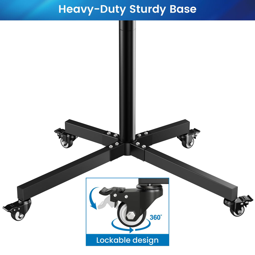 Rolling TV Stand for 14-55 Inch TV, Mobile TV Cart on Wheels, Max VESA 400x400mm, Holds 66 lbs U25321
