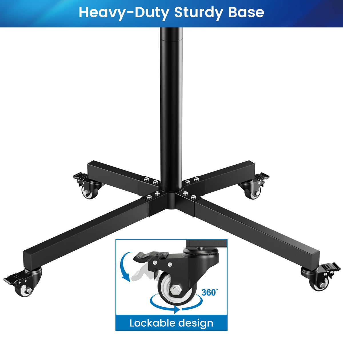 Rolling TV Stand for 14-55 Inch TV, Mobile TV Cart on Wheels, Max VESA 400x400mm, Holds 66 lbs U25321