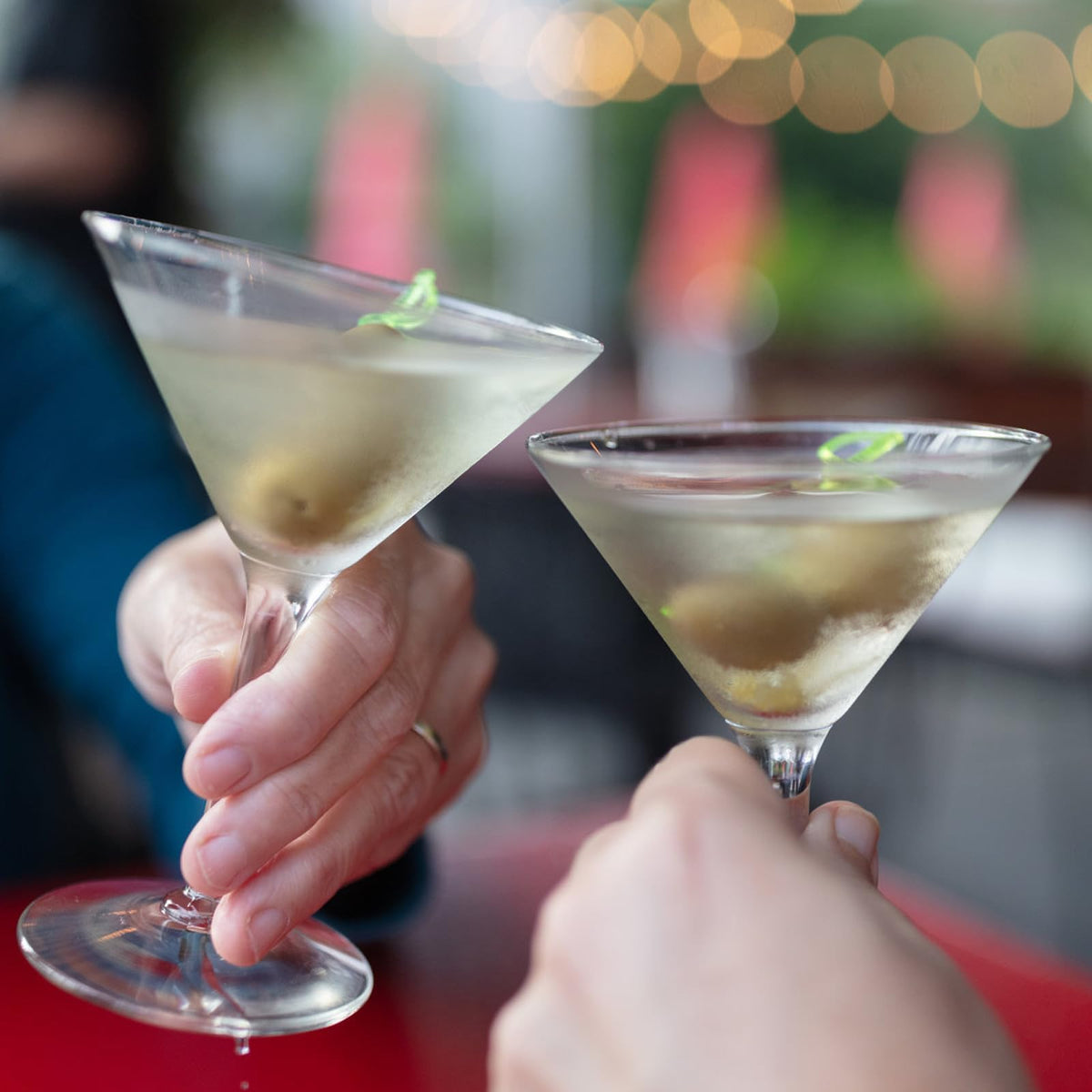 Martini Glasses Set of 2 Hand-Blown Transparent M374329