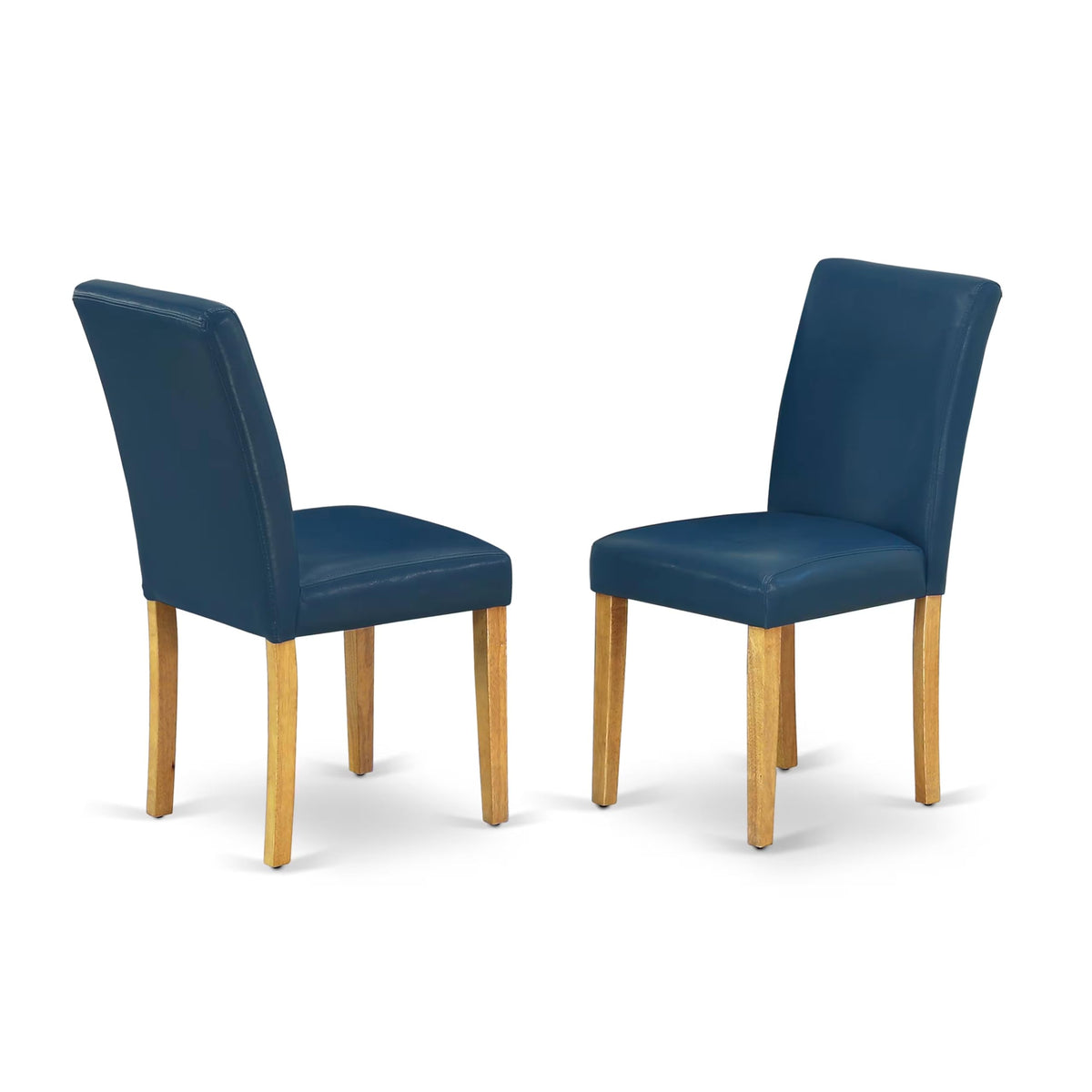 5 Piece Oak Dining Table Set with 4 Blue Faux Leather Chairs V713