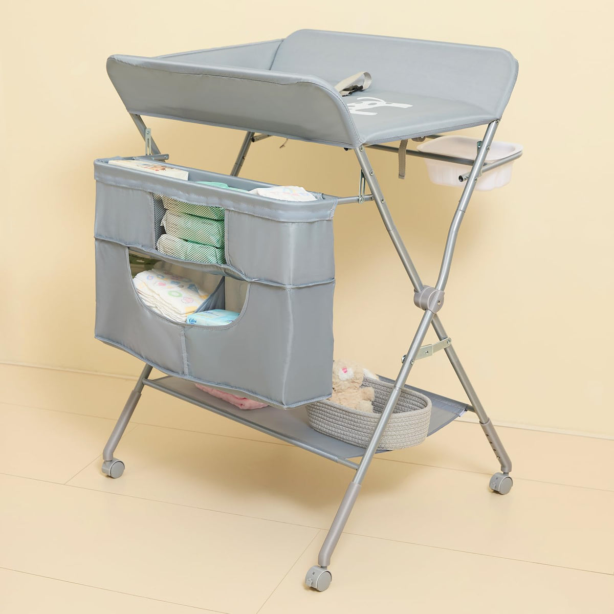 Foldable Baby Changing Table with Wheels B902
