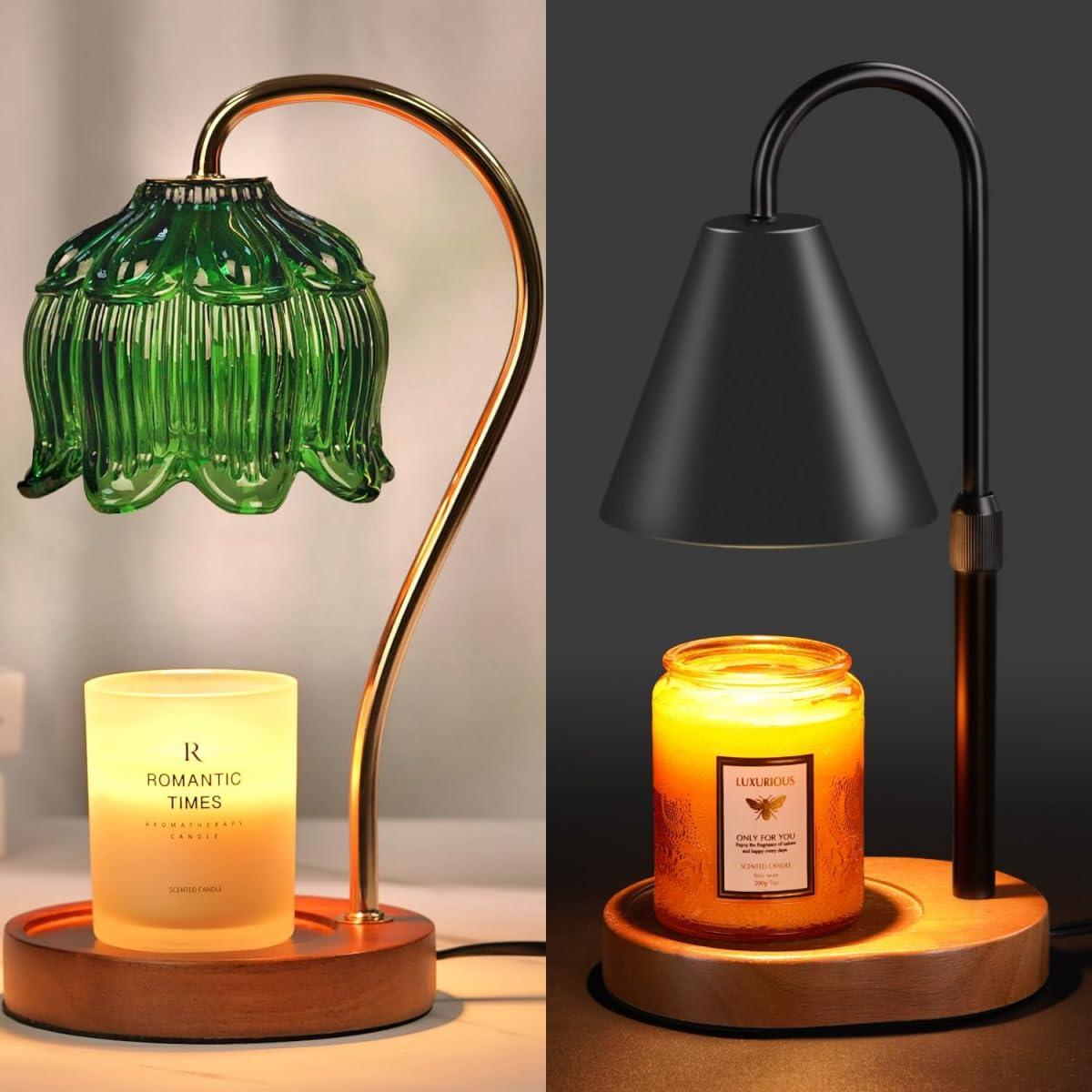 Black Dimmable Candle Warmer Lamp with Timer G73725
