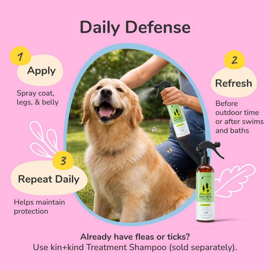 Lemongrass Flea & Tick Repel Coat Spray for Dogs & Cats 12 fl oz P4500