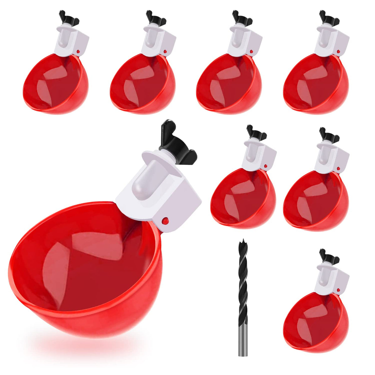 8 Packs Chicken Waterer Cups with Mounting Hole Opener T768