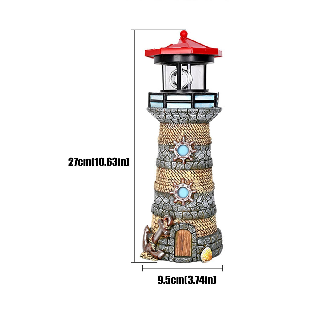Solar Powered Resin Lighthouse Ornament F705