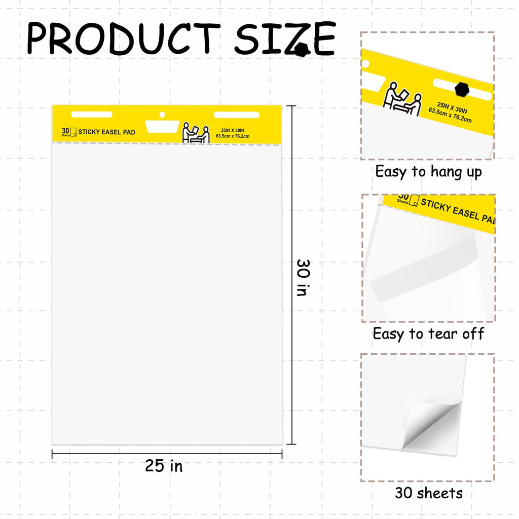 Sticky Easel Pad, 25 x 30 Inches, 30 Sheets/Pad, 2 Pads C425