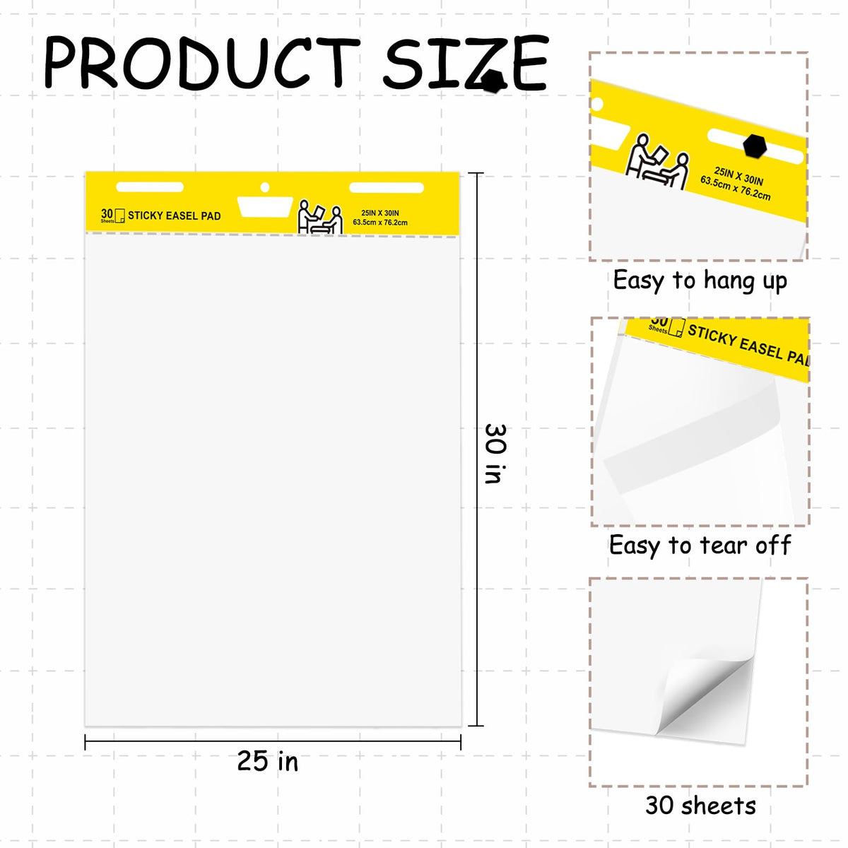 Sticky Easel Pad, 25 x 30 Inches, 30 Sheets/Pad, 2 Pads C425