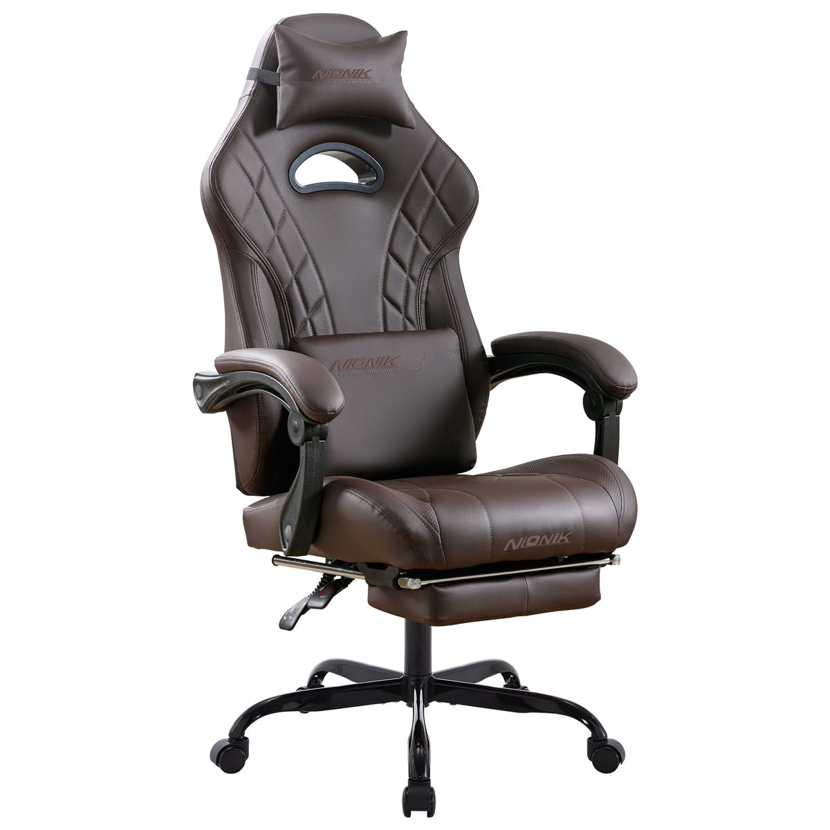 Gaming Chair with Footrest and Massage Lumbar Support E454631