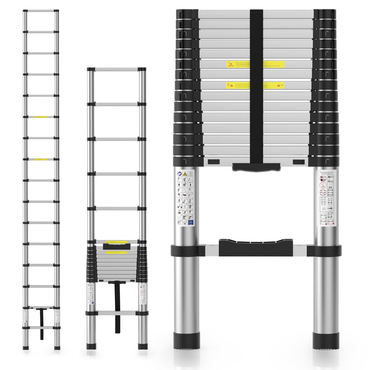 15.8FT Aluminum Telescoping Ladder 330LBS Capacity T94261