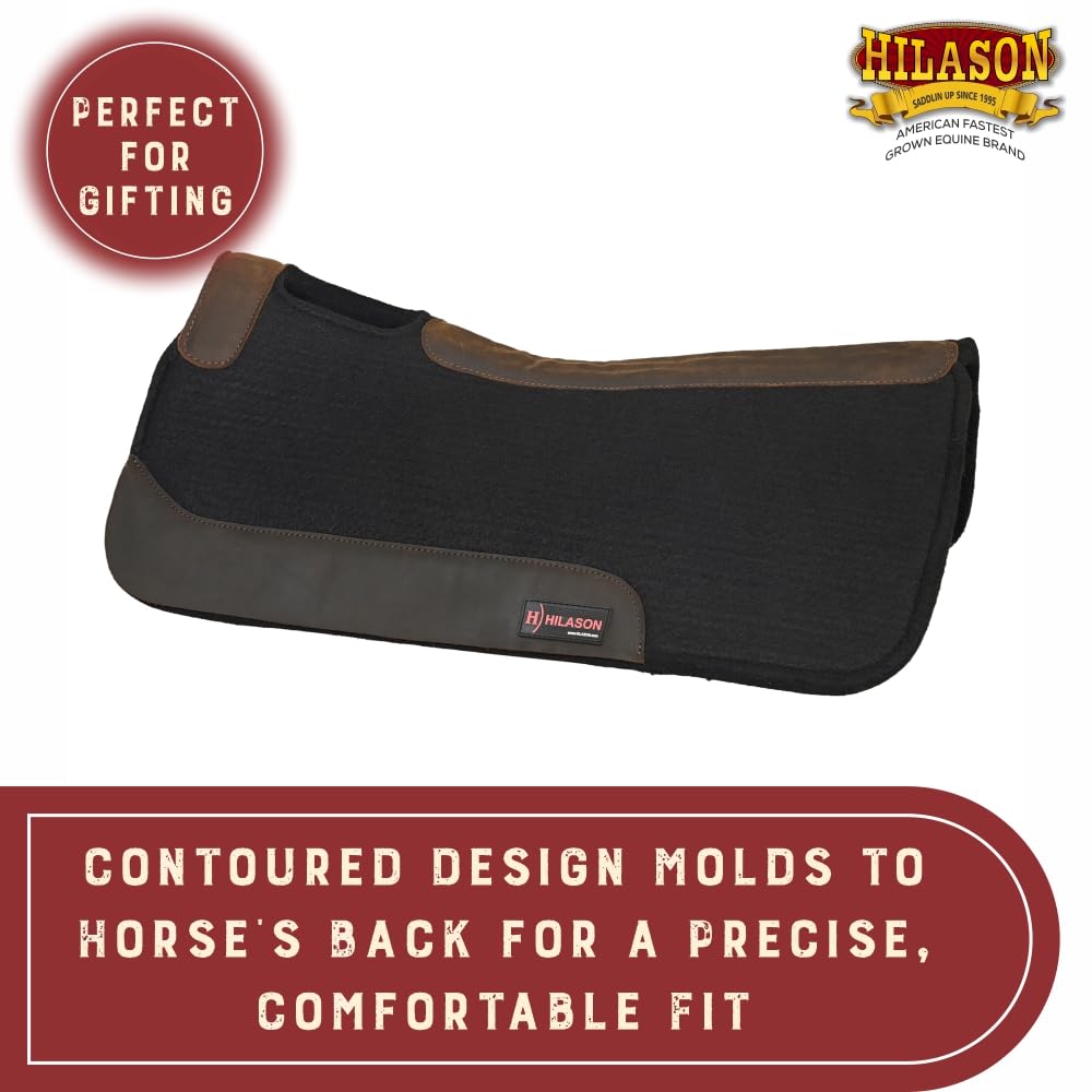 Western Wool Felt Horse Saddle Pad Black 32x30 P590934