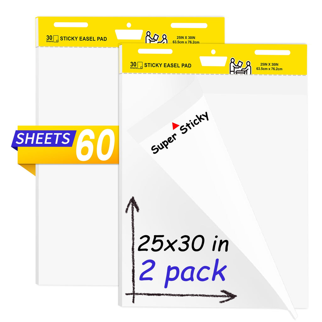 Sticky Easel Pad, 25 x 30 Inches, 30 Sheets/Pad, 2 Pads C425