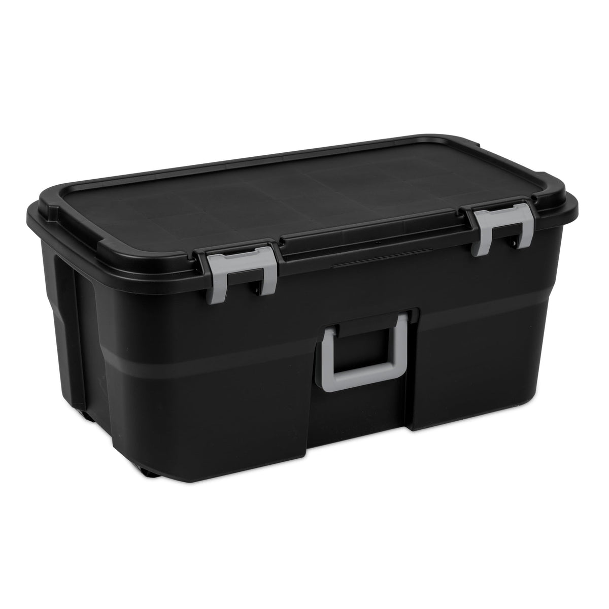 22 Gallon Wheeled Lockable Plastic Storage Footlocker U83920