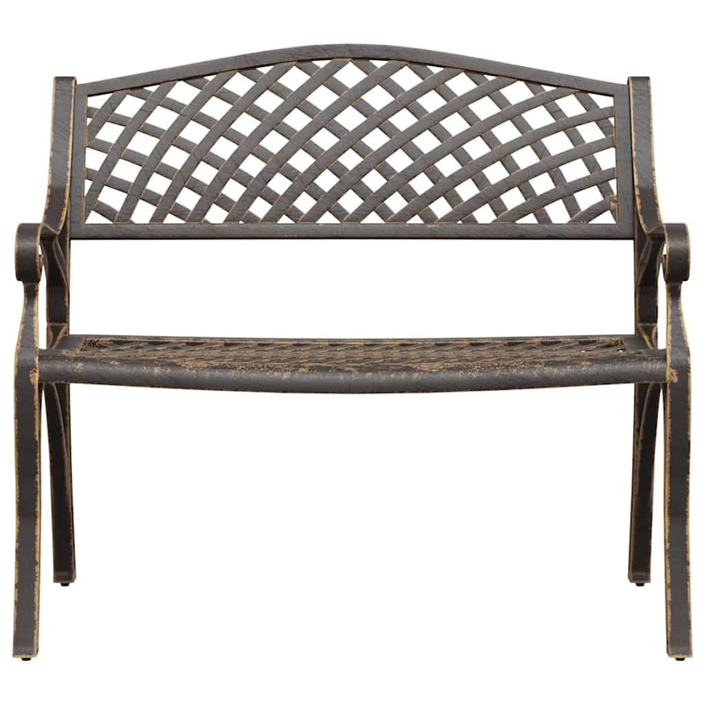 Cast Aluminum Patio Bench with Backrest H666157