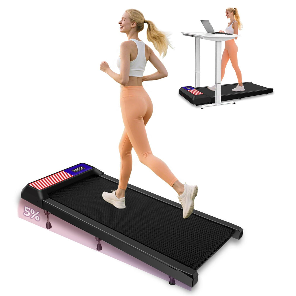 Under Desk Treadmill with 5% Incline O312352
