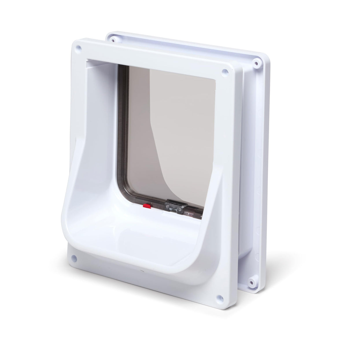 Electromagnetic 4-Way-Locking Cat Flap with 2 Collar Keys White E57773